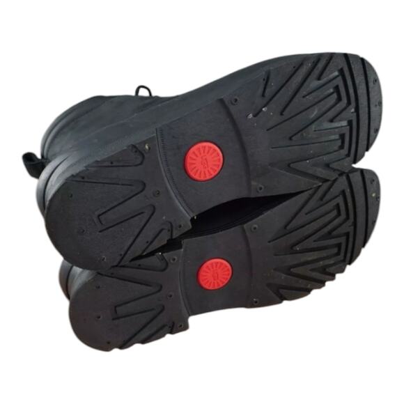 UGG Gatson Mid Shoes Mens Size 10 Black Leather Rubber Lace Up Mid Rain Boots - Picture 7 of 15